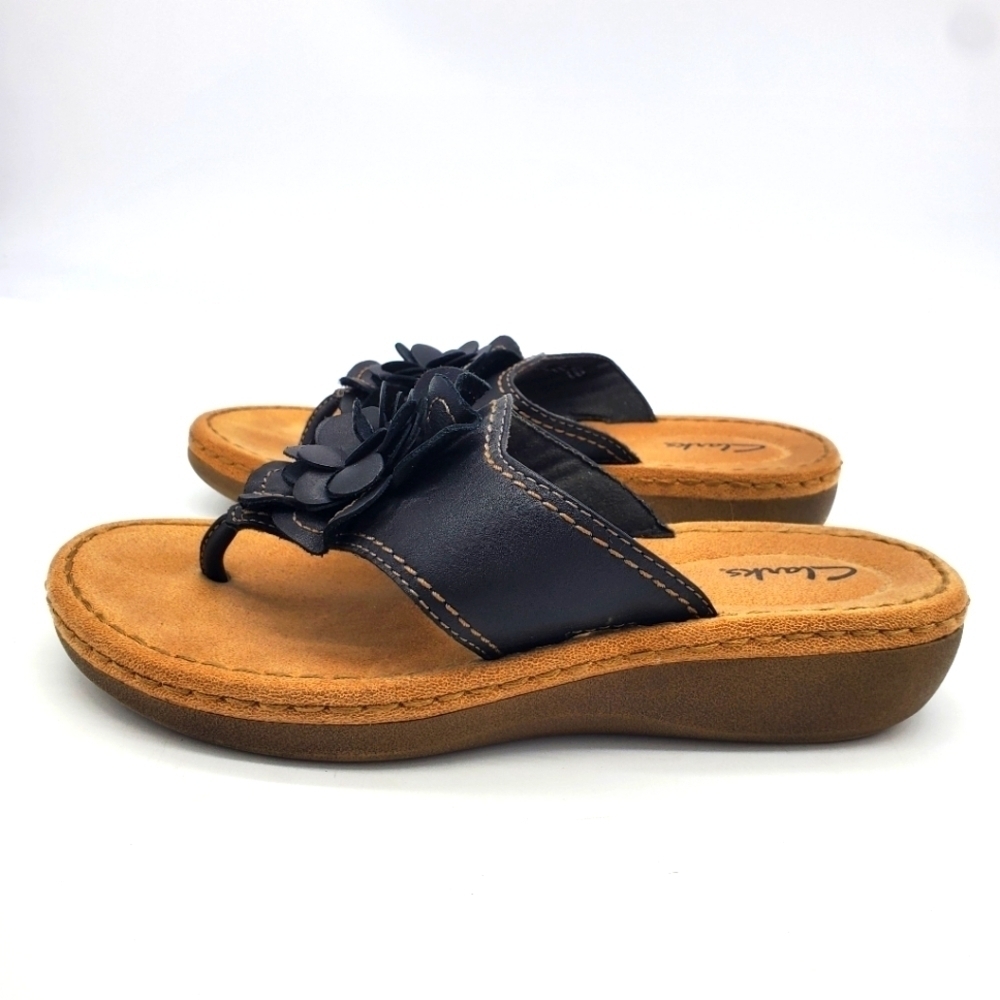 Clarks Shoes Womens 8M Brynn Style Comfort Insole Leather Thong Sandals